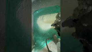 Spraying expanding foam on the floor [upl. by Elocan]