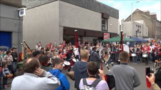 Flash Mob Brechin Music Fest 2014 Pipe Band [upl. by Annahtur]