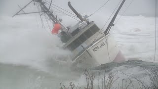 Trawler that crashed on rocks off of Maine coast during weekend storm will be demolished [upl. by Guod]