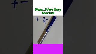 Fraction  Subtraction shortcut maths mathstricks [upl. by Amilb935]