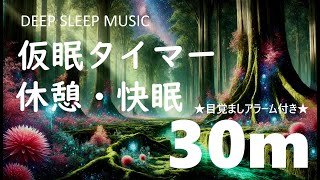 【30分 仮眠タイマー】DEEP SLEEP MUSIC【アラーム付き】 RELAXHEALINGZEN30minutesTimer快眠音楽仮眠タイマー瞑想熟睡睡眠改善癒し30分 [upl. by Egwan]