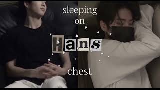 Stray Kids ASMR Sleeping On Hans Chest🐿️heartbeat voice [upl. by Aicenaj]