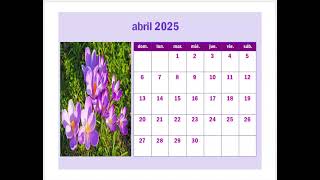 CALENDARIO MESES 2025 [upl. by Enirahtac675]