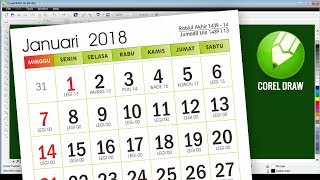 Tutorial Kalender 2018 Lengkap Januari Dengan Coreldraw [upl. by Aihsekat]