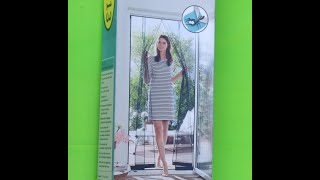 Insect Door Curtains from Lidl in action How to assemble Mosquito screen in 4 parts [upl. by Llehsal986]