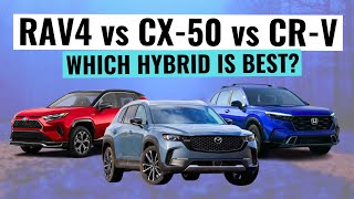 2025 Mazda CX50 Hybrid VS Toyota RAV4 Hybrid VS Honda CRV Hybrid  Which Hybrid Is Best [upl. by Soloman448]