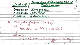 Unit4  Newton Differentiation amp Integration  Gaussian Integration  NumericalMethod Prashant YT [upl. by Dranek838]