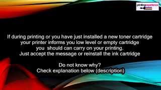 Toner cartridge low level empty common problem [upl. by Erlina]