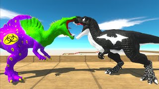 BATMAN TREX vs TOXIC SPINOSAURUS DEATH RUN  Animal Revolt Battle Simulator [upl. by Ciel374]