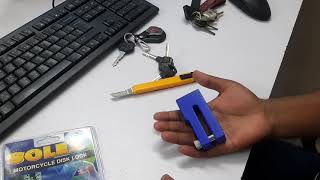 Solex motorcycle Disk lock Bangla review  Selex 9030 disk lock  Solex Bangladesh price [upl. by Eekorehc539]