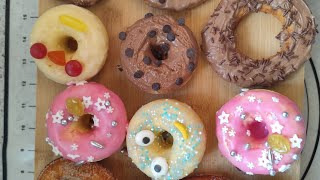 Donuts Rezept ohne und mit Backform Kinderleicht und Lecker rezept bake backen food food [upl. by Llenyar]