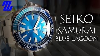 Seiko Samurai Blue Lagoon SRPB09  Mega Review  Measurements Lume Strap Changes [upl. by Percy]