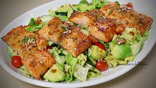 Salmon Avocado Cucumber salad recipe [upl. by Seaman530]