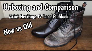 UNBOXING and COMPARISON Ariat Heritage IV Lace Paddock Boots [upl. by Kira]