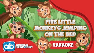 Five little monkeys jumping on the bed Karaoke  AB Nursery Rhymes [upl. by Adrienne]