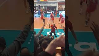 Spectators all standing to see historic victory in Champions League CEV 2024 short [upl. by Nuahsad]