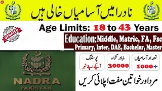 NADRA Jobs 2024  Download Application Form [upl. by Anyela]