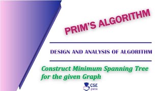 Prims Algorithm Example1  Greedy Technique  Lec 38  Design amp Analysis of Algorithm [upl. by Elleiand835]