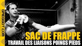 SAC DE FRAPPE  travail des liaisons en BOXE POINGS PIEDS [upl. by Anwat340]