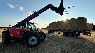 Harvesting Oats Hauling Straw and Wild Flower Prep [upl. by Aerdnna478]