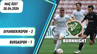 Diyarbekirspor 2  1 Bursaspor  Maç Özet  30042024  bursaspor maçözetleri [upl. by Aliet286]