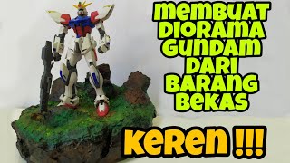 tutorial diorama gundam  membuat diorama gundam dari barang bekas  mudah dan keren [upl. by Annawat]