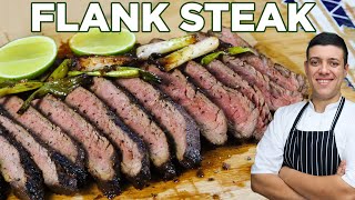 Tender Flank Steak  Cast Iron Recipe by Lounging with Lenny [upl. by Adnorahc]