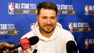 Luka Doncic said it was fun playing in 2024 NBA AllStar Game in Indiana [upl. by Tenom]