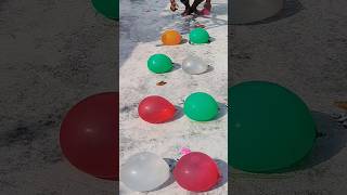 The balloon man jumps onto water balloons randomly reversely sports breaking waterfun tiktok [upl. by Allicerp]