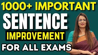 1000 Important Sentence Improvement For all Exams  SSC CGL CHSL MTS CPO STENO amp Other exams [upl. by Petulia157]