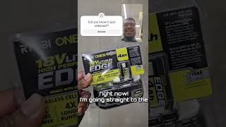 I have the FIRST RYOBI High Performance Edge Battery ryobideal homedepot newproduct newtools [upl. by Atiluj945]