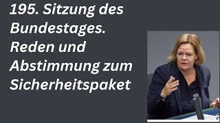 195 Sitzung des Bundestages Reden und namentliche Abstimmung zum Sicherheitspaket [upl. by Eet]