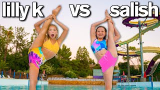 LAST TO LEAVE WATER PARK My Daughter vs Lilly K Extreme Gymnastics Challenge [upl. by Earazed124]