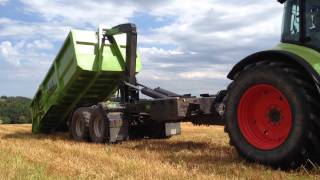 HM Hooklift loading a container during Harvest 2014 [upl. by Reyotal121]