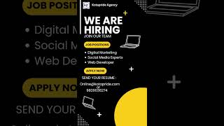 Requirement For Digital Marketing Jobs Social Media Executive Seo Experts Wordpress Developer [upl. by Sitruk]