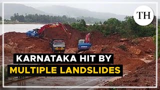 Karnataka hit by multiple landslides car buried under mud [upl. by Animlehliw]