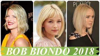 Moda capelli biondi a caschetto 2018 [upl. by Nogam607]