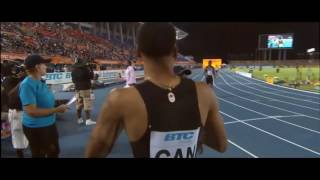 Andre de Grasse beats Justin Gatlin  IAAF World Relays Bahamas 2017 [upl. by Krucik]