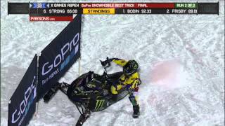 X Games Aspen 2013 Joe Parsons lands the first ever Gator Hater in Snowmobile Best Trick [upl. by Sorkin]