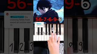 Sword Art Online Opening Piano Tutorial shorts [upl. by Lotz]