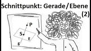 Schnitt einer Gerade mit einer Ebene in Koordintenform 2 [upl. by Nimzay520]