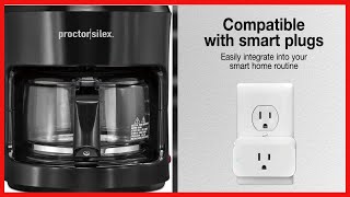 Proctor Silex 10Cup Coffee Maker Works with Smart Plugs That Are Compatible with Alexa 48351 [upl. by Dukey]