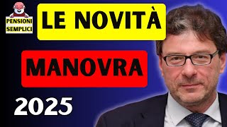 🟨 PENSIONI LE NOVITA DELLA MANOVRA FINANZIARIA 2025❗️ DETRAZIONI BONUS IRPEF BENEFIT❗️ [upl. by Sibel]