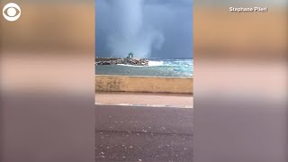 WEB EXTRA Waterspout in Corsica [upl. by Eenel]