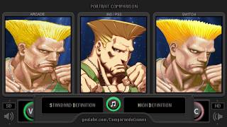 Portrait Comparison of Super Street Fighter II SD vs HD Remix vs Ultra Side by Side Comparison [upl. by Senga]