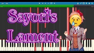 Doki Doki Literature Club  Sayoris Lament SYNTHESIA  Sayoris Theme Sad Piano Cover [upl. by Arayc441]