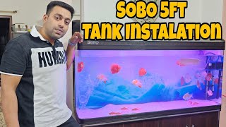 How to Install Sobo 5ft Aquarium with Cabinet  Complete Setup Procedure  Community Fishes 🐟 [upl. by Grane]