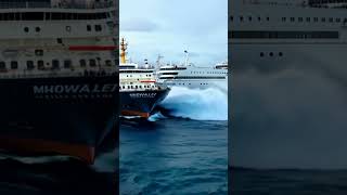 Did These Ships Escape Disaster by Mere Inches scaryocean ocean roughseas [upl. by Volotta]