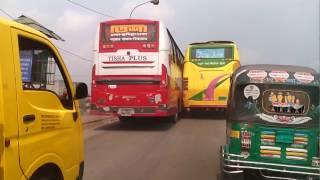 Risky bus overtaking in highway of Bangladesh [upl. by Tonie]