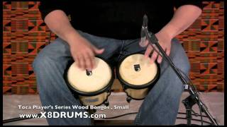 Bongos at X8 Drums Toca Players Series Wood Bongos Small [upl. by Abdu]